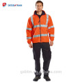 Venta al por mayor personalizada Hi Vis Workwear Clothes clase 3 alta visibilidad invierno construcción seguridad trabajo chaqueta con rayas reflectantes